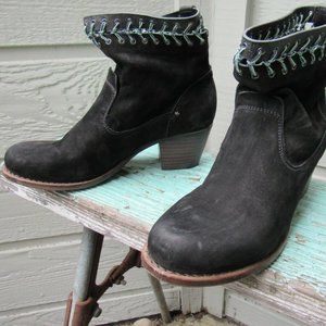 Rag & Bone MERCER STITCHED Black Leather Bootie US 8.5 EU 38.5 Ankle Boot EUC